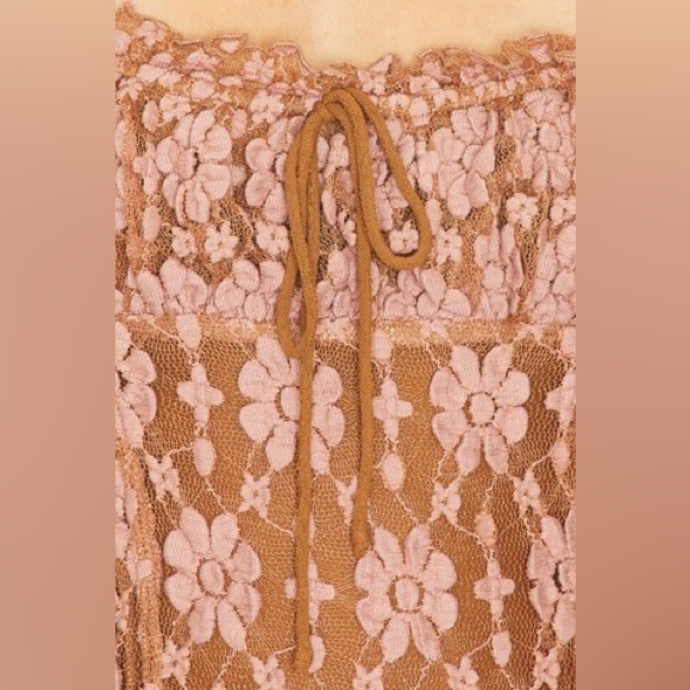 Free People Brown and Pink Floral Midi Dress - Picture 13 of 17